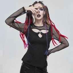 tričko dámské s dlouhým rukávem DEVIL FASHION - TT183