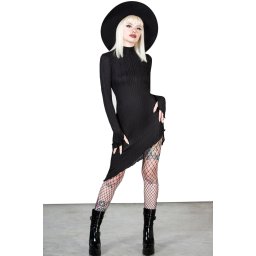 šaty dámské KILLSTAR - Stone Heart Asymmetric - Black - KSRA009650