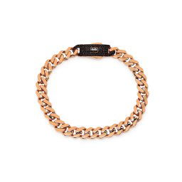 Monaco Chain náramek Classic Plain Pavé lock Rose Black 8 mm IZ30147RBN