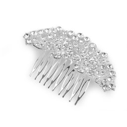Hřeben do vlasů s broušenými kamínky, barva 2 crystal květ
