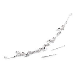 Štrasová ozdoba / čelenka do vlasů, barva 2 crystal stříbrná