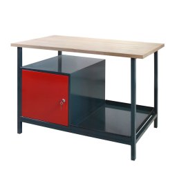 DEMA Dílenský pracovní stůl se skříňkou EKO 1T 24902, antracit/červená 24902D