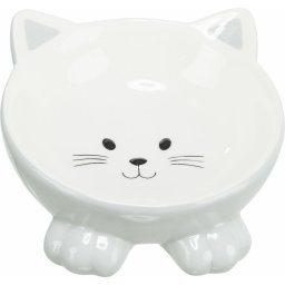 Zvýšená keramická miska kočičí hlava 14 cm, 150 ml Barva: světle šedá