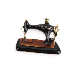 Brož šicí stroj, barva 2 hnědočerná zlatá