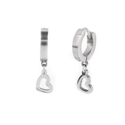 Náušnice z nerezové oceli srdce, čtyřlístek, hory, barva 1 stříbrná srdce