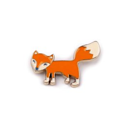 Brož pes, slon, liška, barva 2 oranžová liška