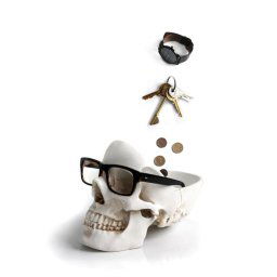 dekorace (miska) SUCK UK - WHITE SKULL - SK TIDYSKULL1