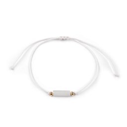 Náramek shamballa se skleněným korálkem, barva 1 bílá