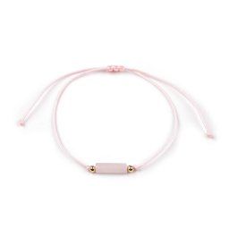 Náramek shamballa se skleněným korálkem, barva 2 růžová sv.