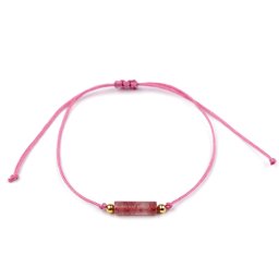 Náramek shamballa se skleněným korálkem, barva 5 růžová