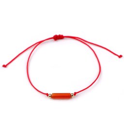Náramek shamballa se skleněným korálkem, barva 6 červená