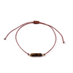 Náramek shamballa se skleněným korálkem, barva 8 hnědá