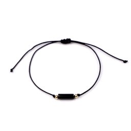 Náramek shamballa se skleněným korálkem, barva 9 černá