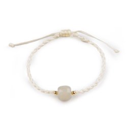 Náramek shamballa s imitací minerálu, barva 1 krémová světlá