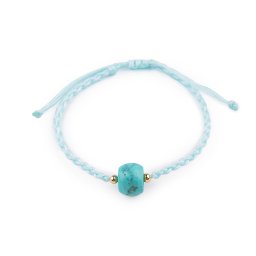 Náramek shamballa s imitací minerálu, barva 3 tyrkys sv.