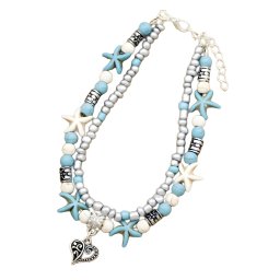 Gaira® Náramek na nohu Srdce 3002-28 tyrkys