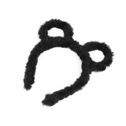Kožešinová čelenka s oušky do vlasů, barva 2 černá