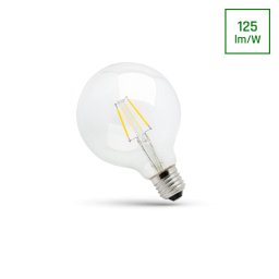SPECTRUMLED LED GLOB G125 E-27 230V 8W COG Teplá bílá CLEAR SPECTRUM