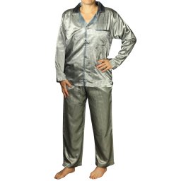 Guante Satin pánské pyžamo kostičky K150814 XL šedá