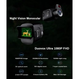 Digitální monokulár 5x optický / 10x digitální zoom s barevným nočním viděním - Duovox Ultra 1080P