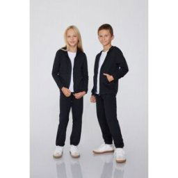 Tezenis Dětská Bavlněná Mikina s Kapucí na Zip Unisex Unisex Cerná Größe 12-13