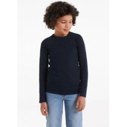 Tezenis Dětské Triko s Dlouhým Rukávem a Kulatým Výstřihem z Termo Bavlny Unisex Unisex Modrá Größe 10-11