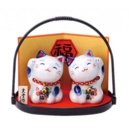 Japonská kočka štěstí pár Fukubuku