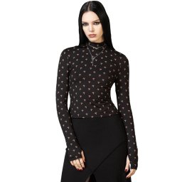 tričko dámské s dlouhým rukávem KILLSTAR - Dapperling - Black - KSRA010077