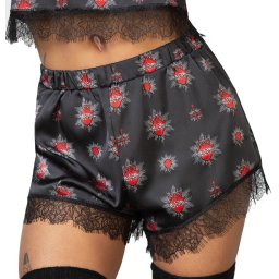 kraťasy dámské (pyžamo) KILLSTAR - Rosalind - Black - KSRA010248
