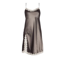 Omega - luxusní saténová košilka zn. Follia S tmavě šedá