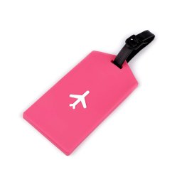 Jmenovka / visačka na kufr letadlo, barva 1 pink