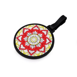 Jmenovka / visačka na kufr mandala, barva 1 červená