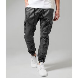 kalhoty pánské URBAN CLASSICS - Camo Cargo Jogging - TB1611 - grey camo