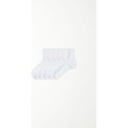 Tezenis 5 Párů Krátkých Dětských Ponožek z Lehké Bavlny Unisex Unisex Bílá Größe 25-27