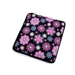 Skládací nákupní taška se zipem pevná 38x44 cm, barva 12 černá květ