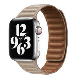 iMore Řemínek Kožený tah Apple Watch Series 9/8/7 (45mm) - béžový
