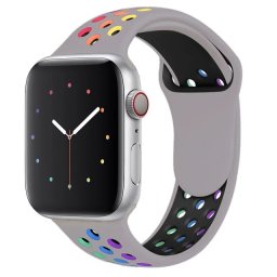 Řemínek iMore SPORT pro Apple Watch Series 9/8/7 (45mm) - Light Grey/Rainbow