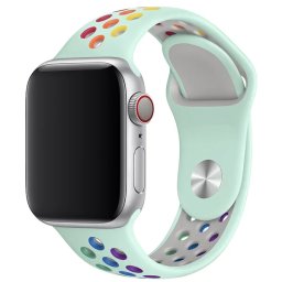 Řemínek iMore SPORT pro Apple Watch Series 9/8/7 (45mm) - Teal Tint/Rainbow