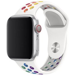 Řemínek iMore SPORT pro Apple Watch Series 9/8/7 (45mm) - White/Rainbow