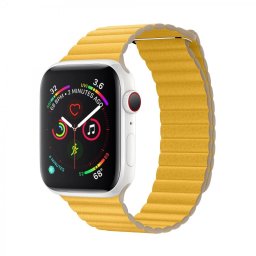 Řemínek iMore Leather Loop Apple Watch Series 9/8/7 (45mm) - Žlutý