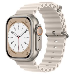 iMore Oceánský řemínek pro Apple Watch Series 9/8/7 (45mm) - Hvězdně bílý