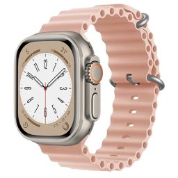 iMore Oceánský řemínek pro Apple Watch Series 9/8/7 (45mm) - Pískově růžový