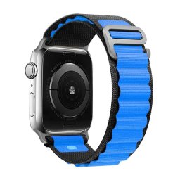 iMore Řemínek Alpský tah pro Apple Watch Series 9/8/7 (45mm) - Černý / Modrý