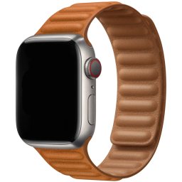 iMore Řemínek Kožený tah Apple Watch Series 9/8/7 (41mm) - zlatohnědý