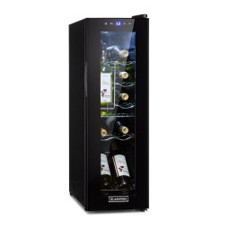 Klarstein Shiraz 12 Slim, vinotéka, 32 l, 12 lahví, 85 W, 5-18 °C, dotykový ovládací panel