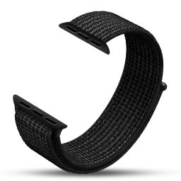 Řemínek iMore NYLON Apple Watch Series 9/8/7 41mm - Černý s bílým propletením