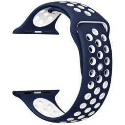 Řemínek iMore SPORT pro Apple Watch Series 9/8/7 (41mm) - Půlnočně modrý/Bílý