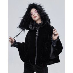 kabát dámský (pončo) DEVIL FASHION - Quilted - Black - CA02901
