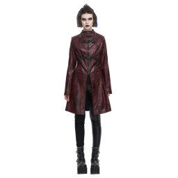 kabát dámský DEVIL FASHION - Irregular - RED - CT21302