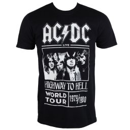 tričko pánské AC/DC - Highway To Hell - World Tour 1979/80 - Black - ROCK OFF - ACDCTTRTW01MB